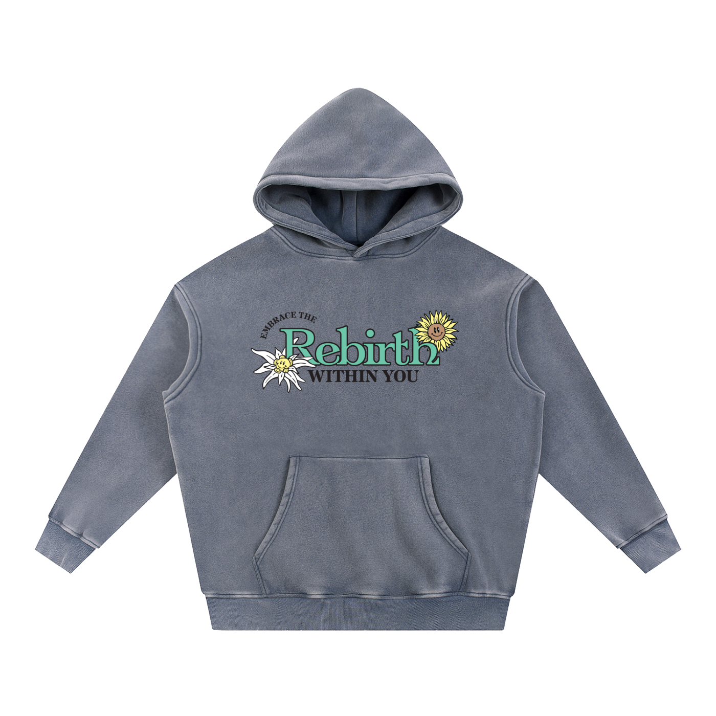 Snow Wash Rebirth Floral Hoodie
