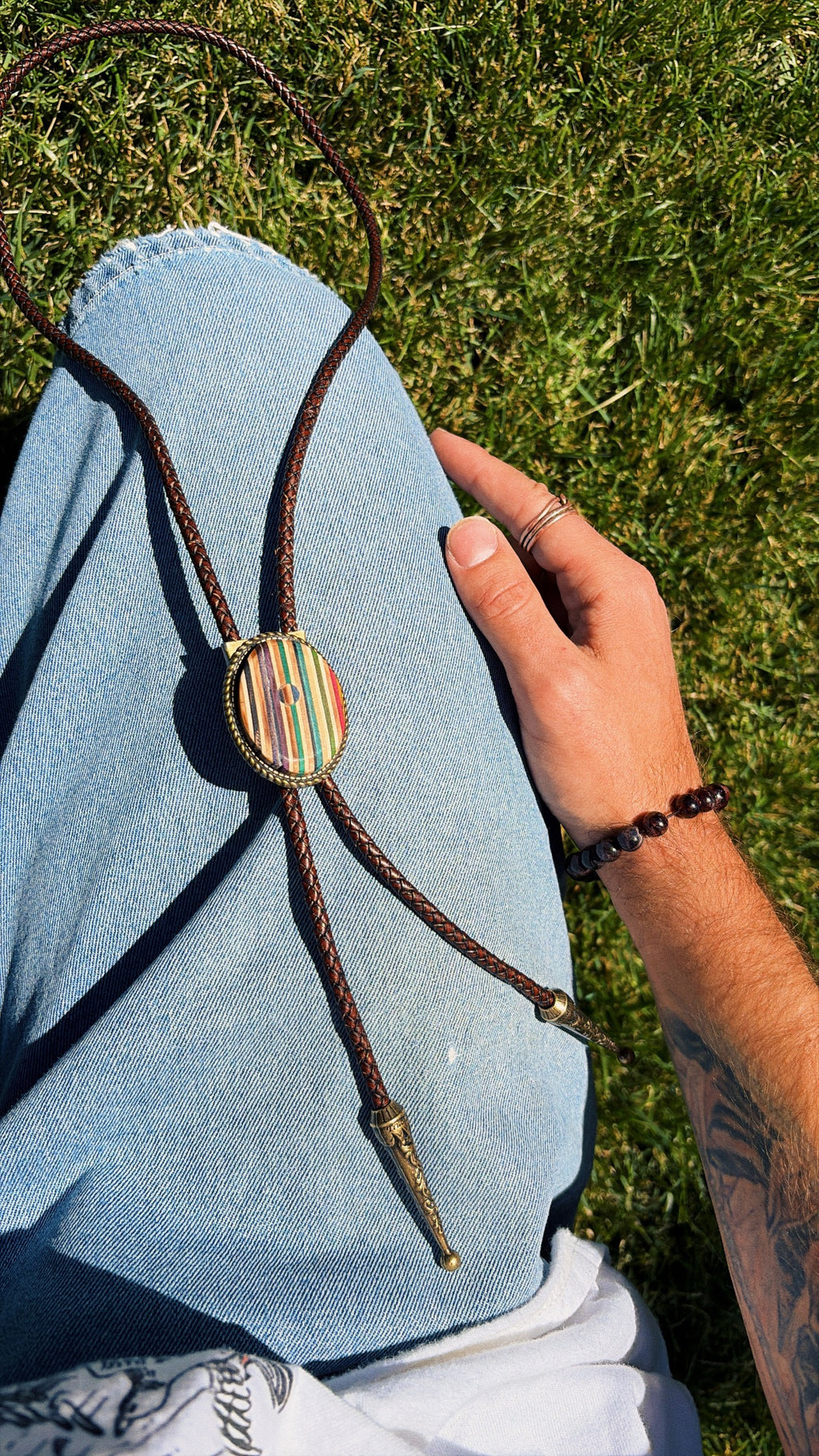 Recycled Skateboard Bolo Tie