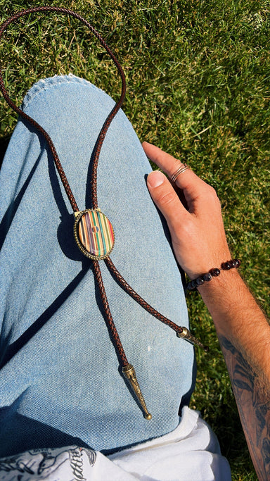 Recycled Skateboard Bolo Tie