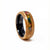 Floral Bloom wedding band with recycled skateboard maple, dried flowers, and clear epoxy