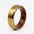 The Haven wedding band with Red Amboyna Burl wood interior